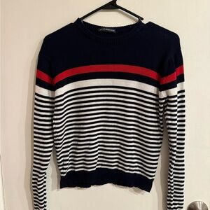 Brandy Melville Navy and Red Striped Sweater